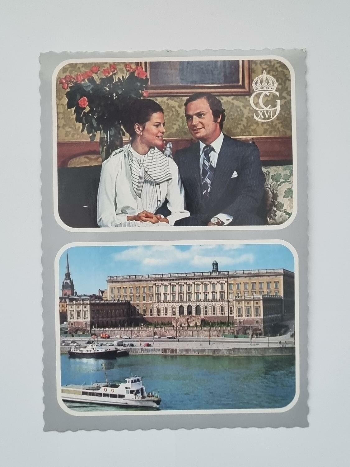 Vykort - Konung Carl XVI Gustaf och Silvia Sommerlath, Stockholms Slott, 1976