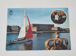 Vykort - H.M Konung Carl XVI Gustaf och Silvia Sommerlath, Stockholms Slott, 1976