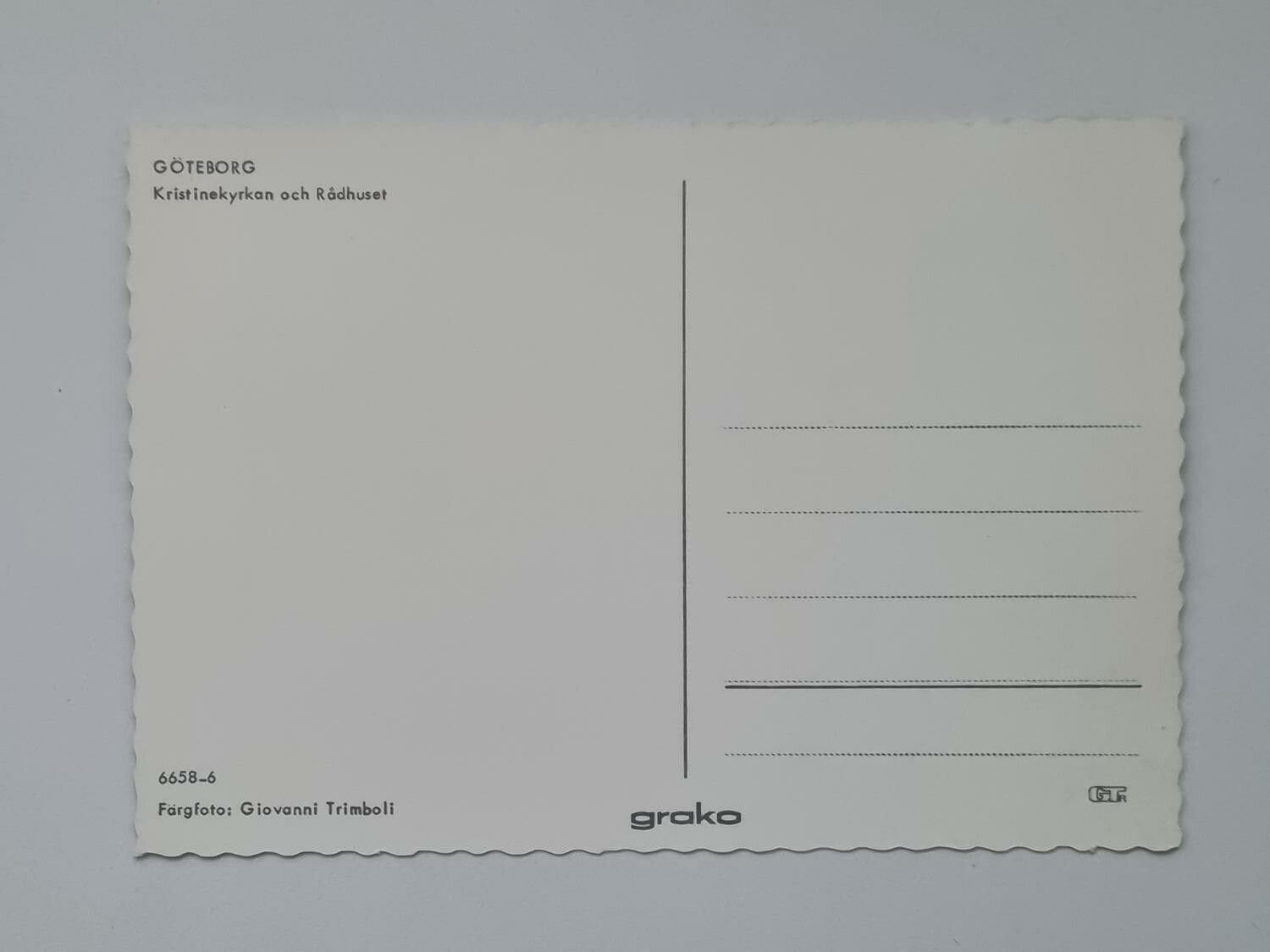 Vykort - Göteborg. Kristinekyrkan och Rådhuset
