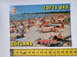 Vykort Tofta bad, Gotland. Stämplat 1982