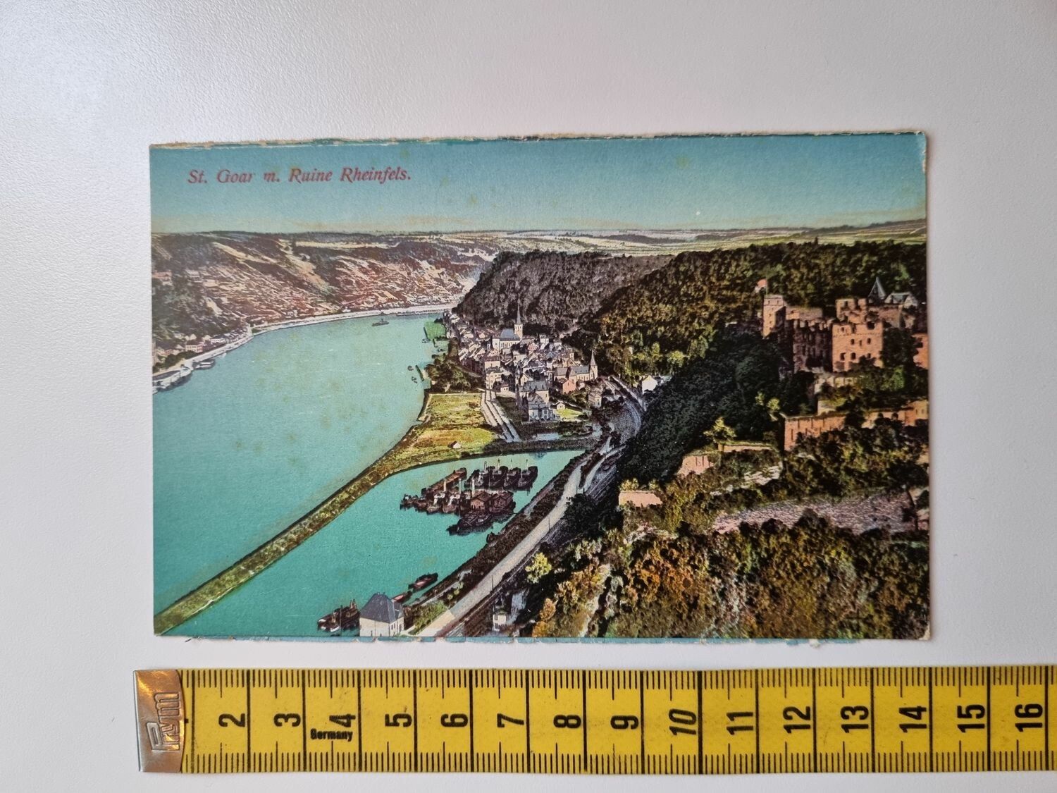 Vykort St. Goar m Ruine Rheinfels