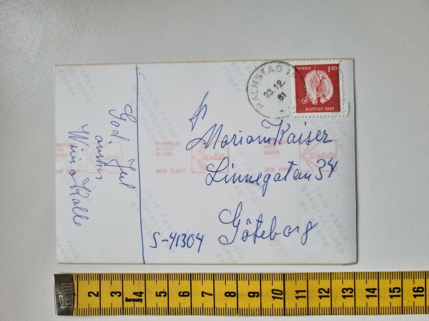 Vykort Julpost 1981