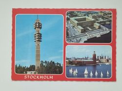 Vykort - Stockholm, Kaknästornet med mera