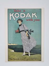 Vykort - Take a Kodak with you. The Kodak Girl