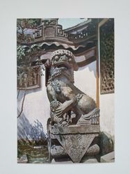 Vykort - Stone Lion dating from the Ch'ing Dynasty