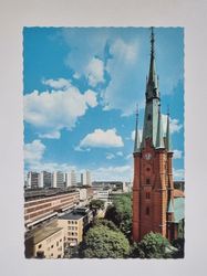 Vykort - Stockholm, Klara kyrka och Hötorgs-City