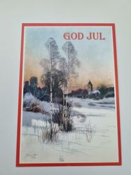 Vykort - Julkort, signerat