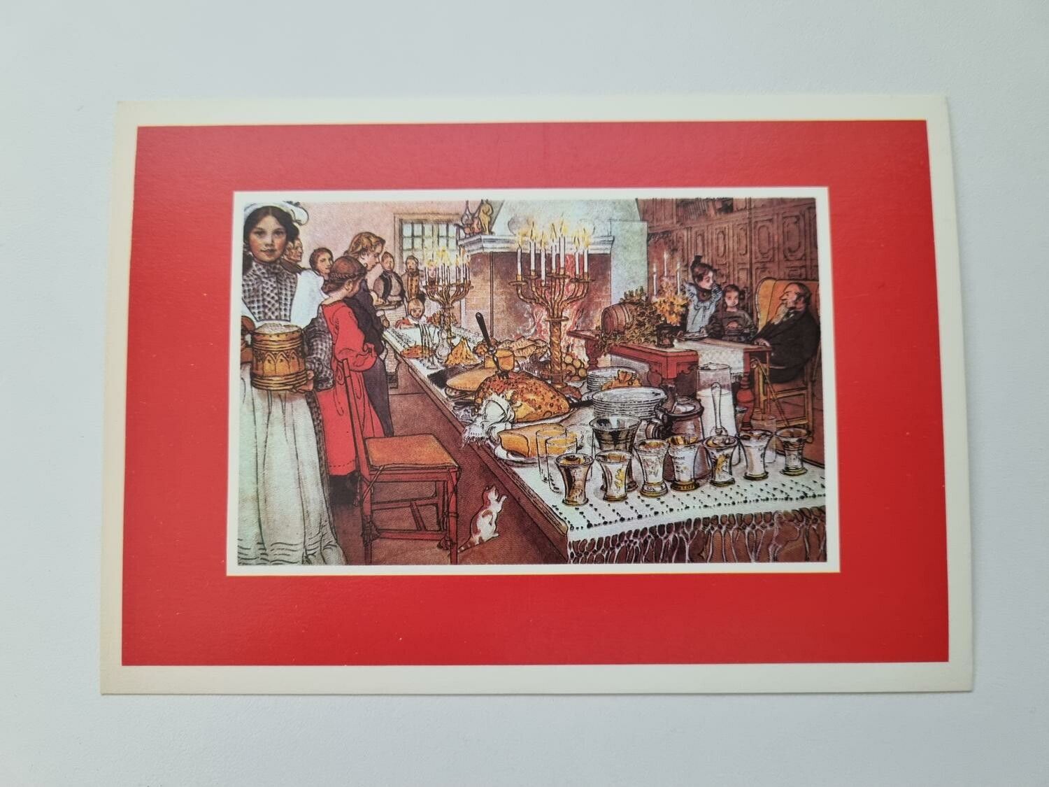 Vykort - Julkort, Julbordet, Carl Larsson