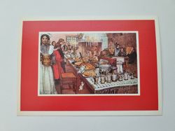 Vykort - Julkort, Julbordet, Carl Larsson
