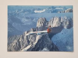 Vykort - Crossair's Cityliner over the French Alps, Saab Cityliner