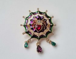Brosch, Spindel i spindelnät