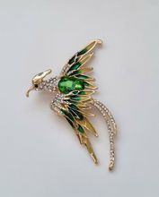 Brosch, Phoenix fågel (variant 3) - Grön