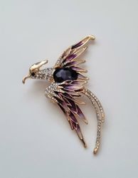 Brosch, Phoenix fågel (variant 3) - Lila