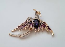 Brosch, Phoenix fågel (variant 3) - Lila