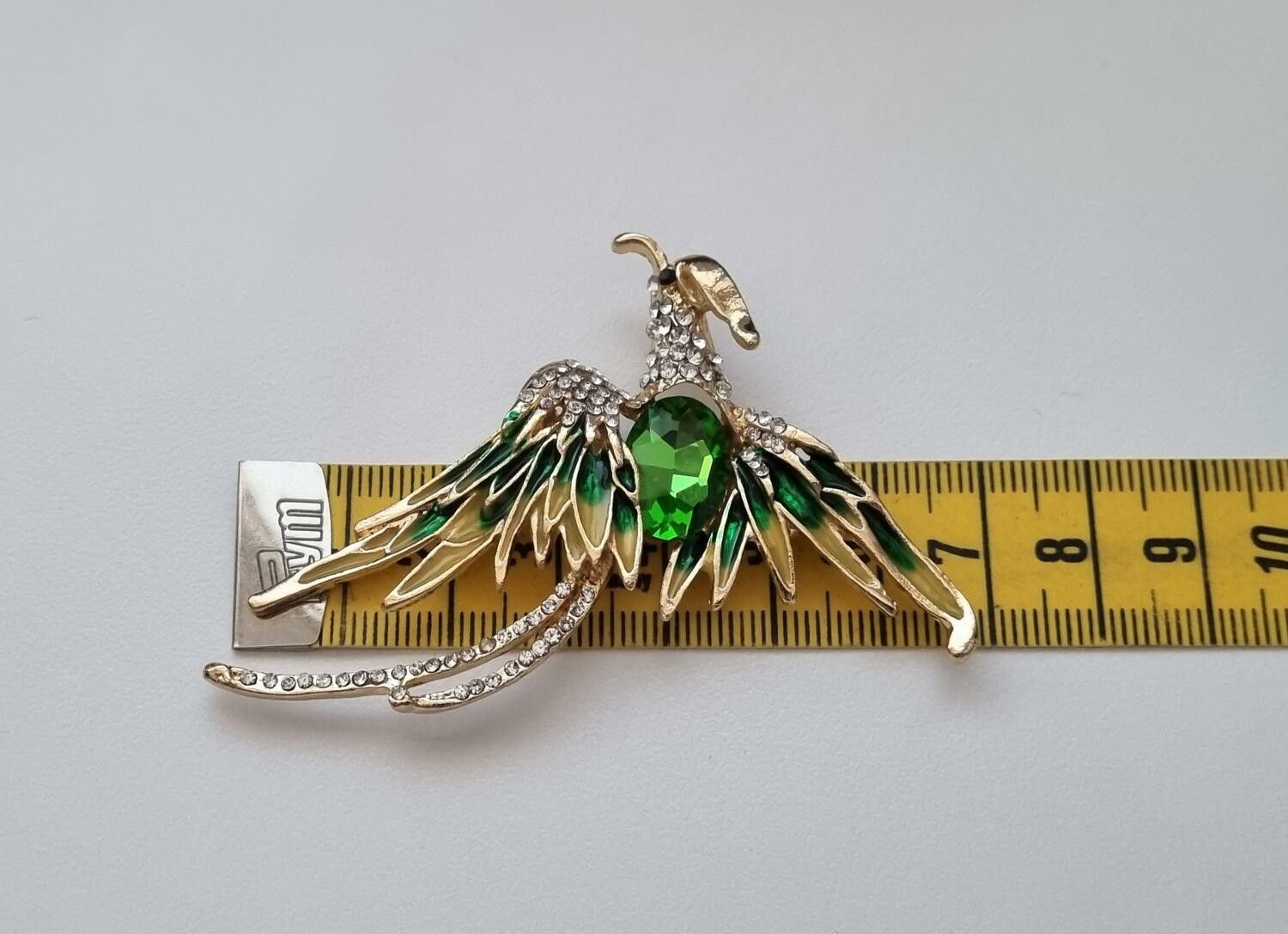 Brosch, Phoenix fågel (variant 3) - Grön