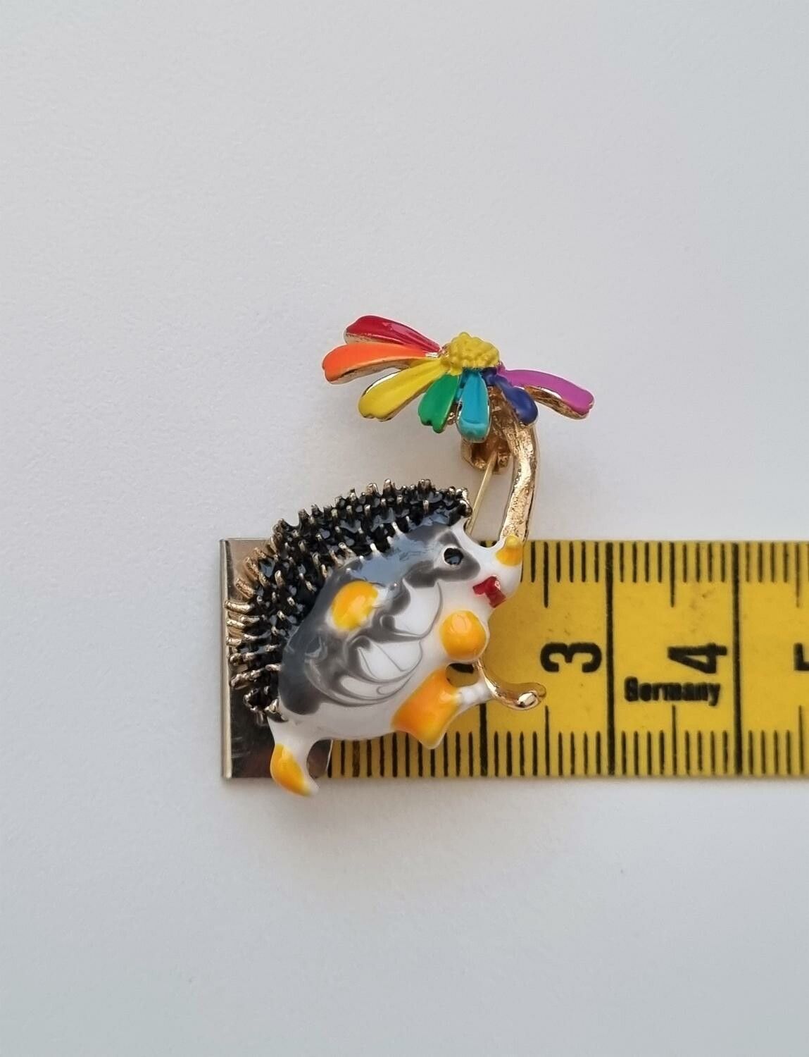 1 st detaljrik brosch hänge - Igelkott med flerfärgad paraplyblomma