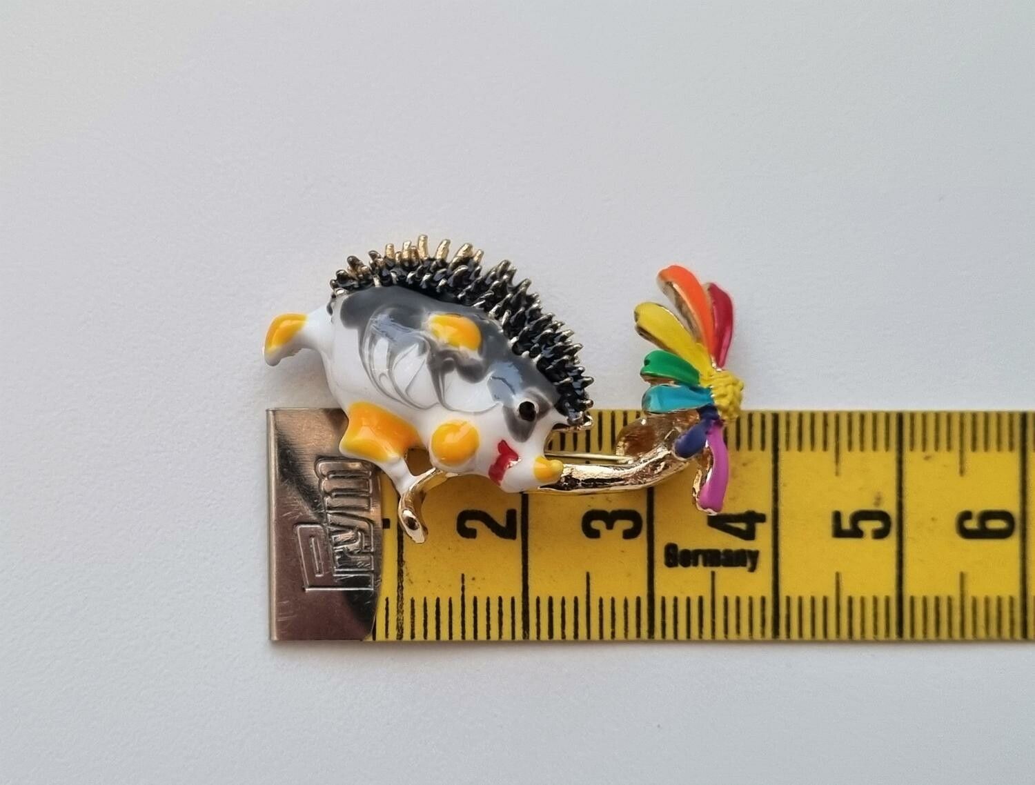 1 st detaljrik brosch hänge - Igelkott med flerfärgad paraplyblomma
