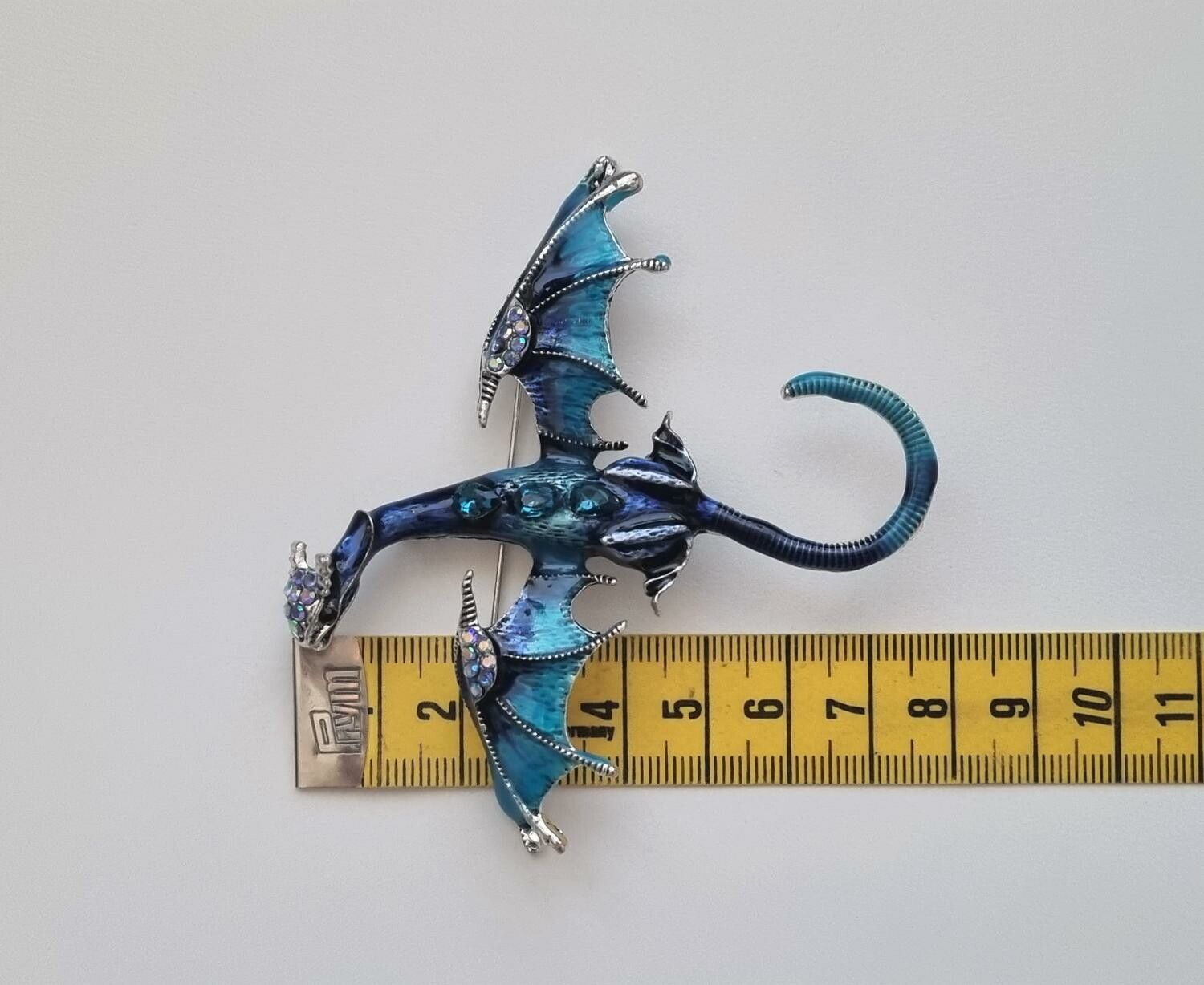 1 st stor detaljrik brosch hänge - Drake (blå)