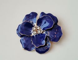 1 st stor blå brosch, blomma. Blombrosch