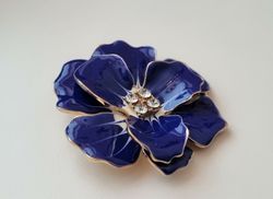 1 st stor blå brosch, blomma. Blombrosch