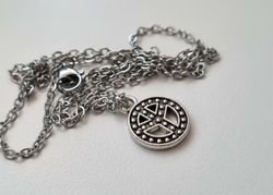 Halsband (50 cm) i rostfritt stål med rund berlock
