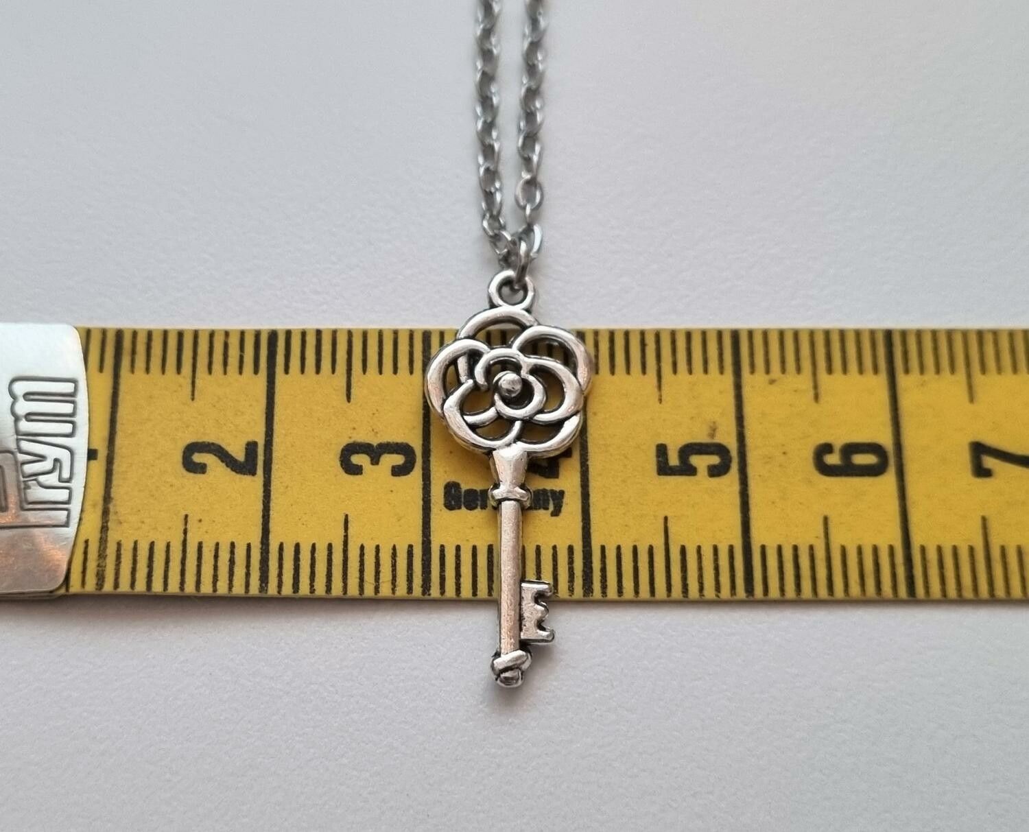Halsband (50 cm) i rostfritt stål med en nyckel