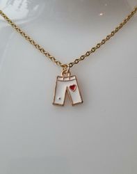 Halsband med byxor som berlock (55 cm lång kedja)