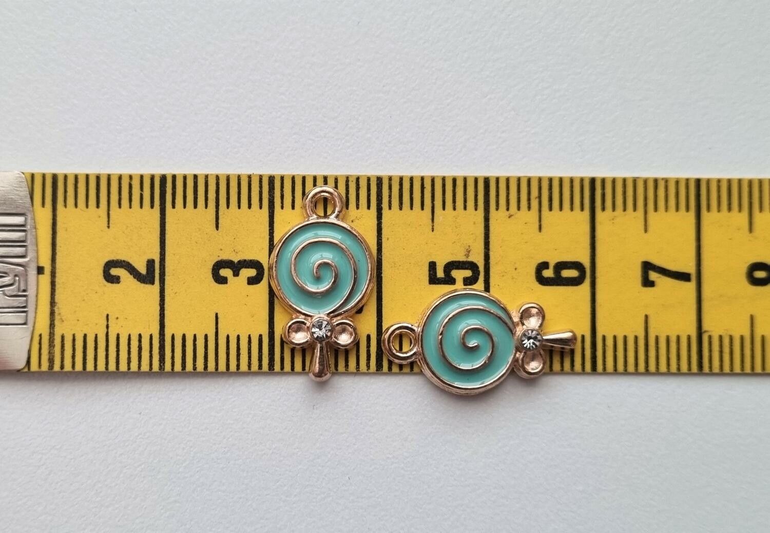 2 st berlocker, charms - Klubbor (turkosa)
