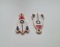 2 st raketer, raketberlocker, charms / berlocker