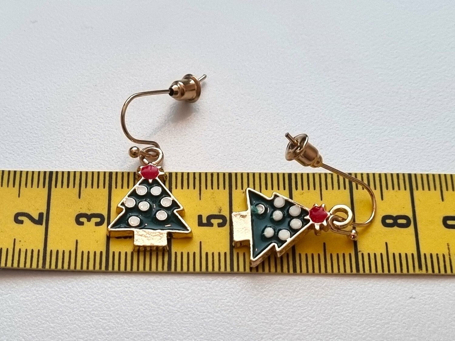 Örhängen Julgran med vita julgranskulor (variant 1)