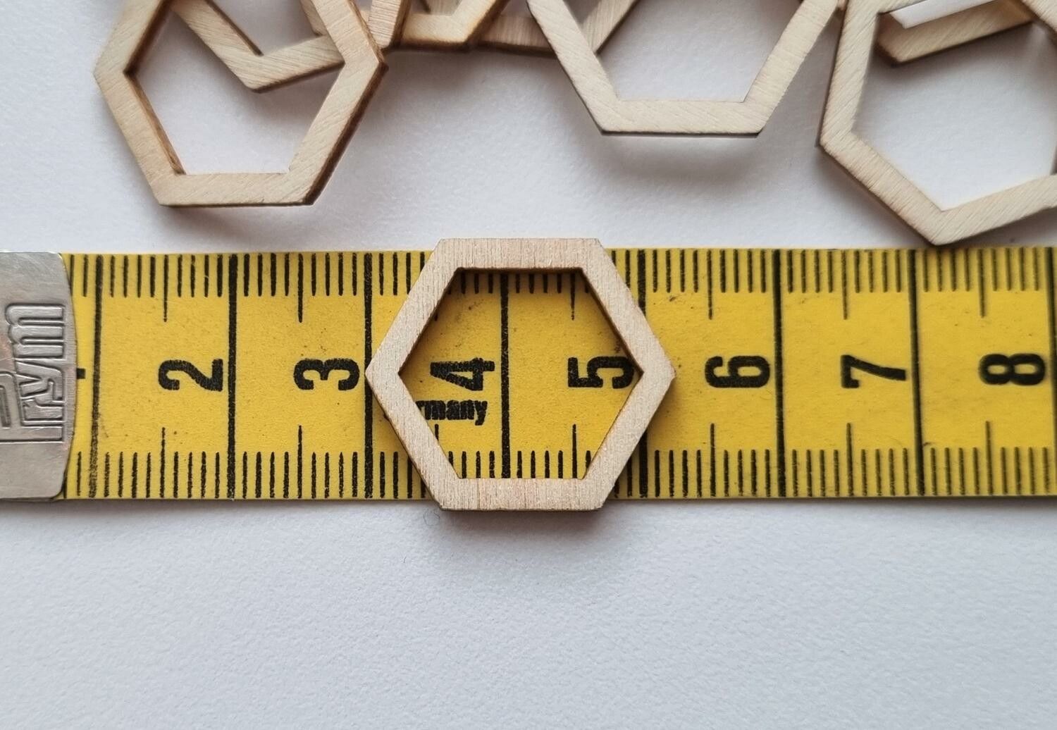 10 st Hexagoner, träramar, trädekorationer, dekorationer för scrapbooking