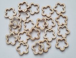 10 st Blommor, träramar, trädekorationer, dekorationer för scrapbooking
