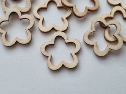 10 st Blommor, träramar, trädekorationer, dekorationer för scrapbooking