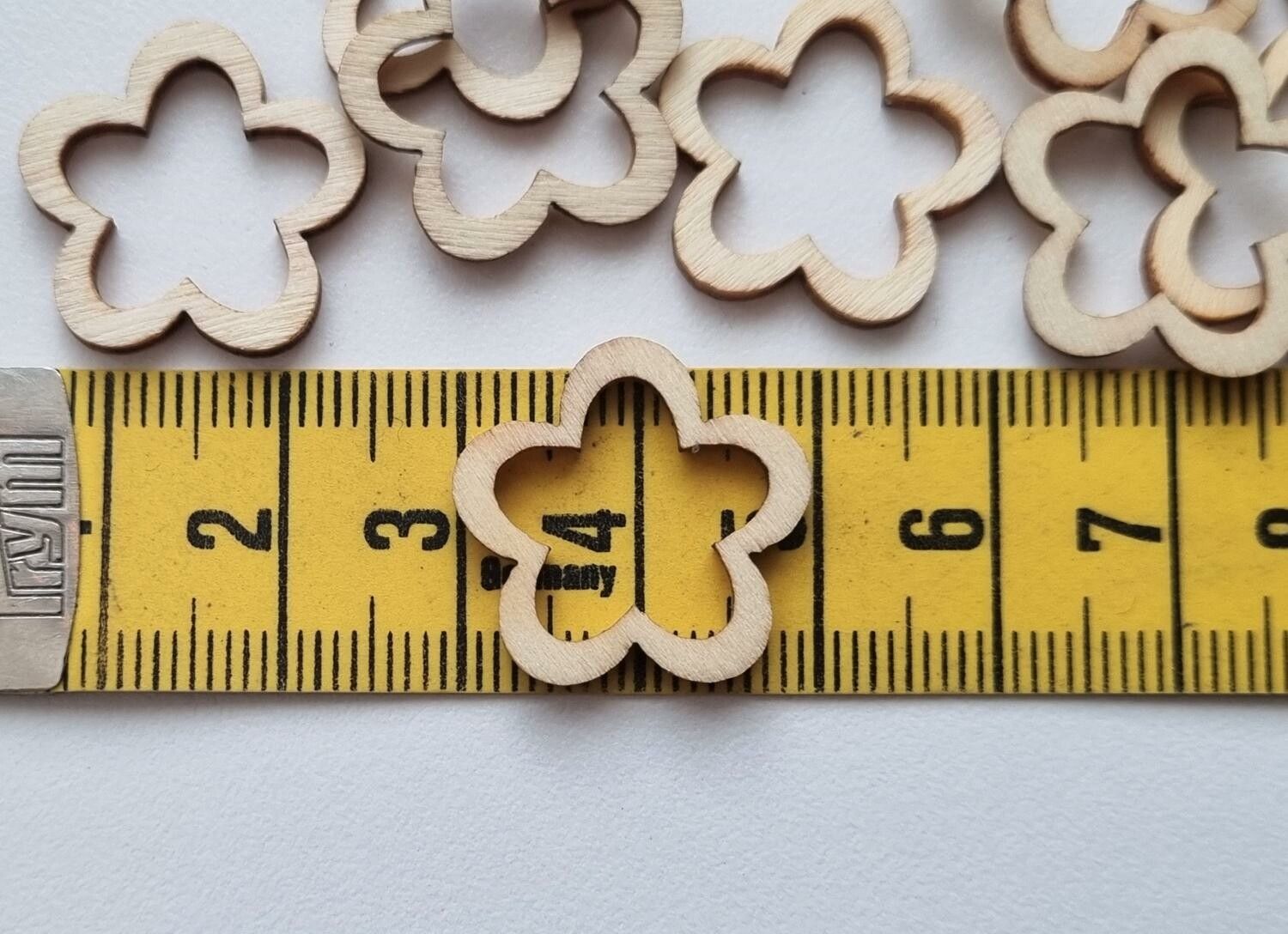 10 st Blommor, träramar, trädekorationer, dekorationer för scrapbooking