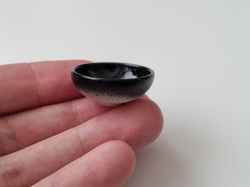 1 st skål, miniskål / miniatyr (svart/vit)
