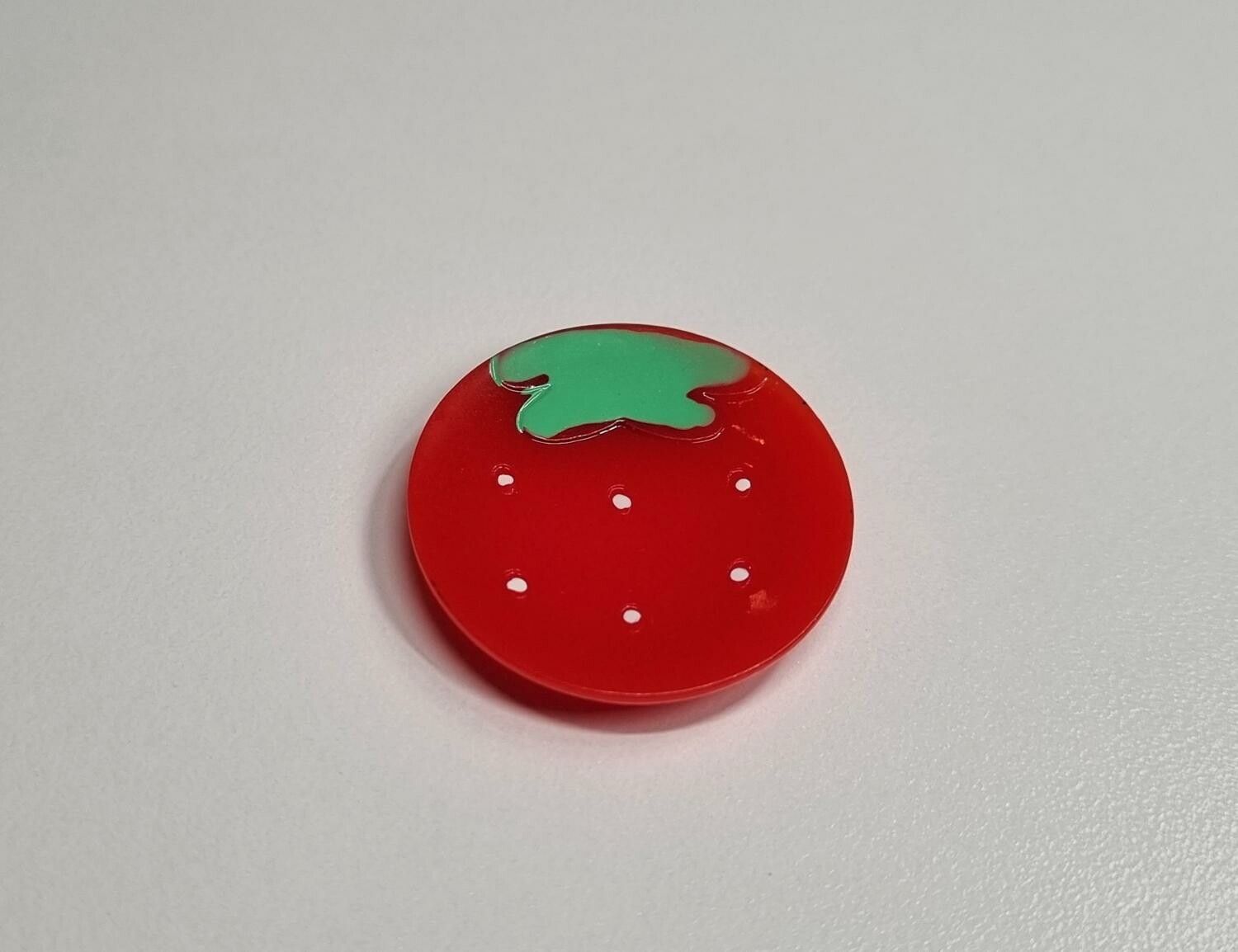 1 st fat / tallrik. Miniatyr för dockskåp, tittskåp (jordgubbe)