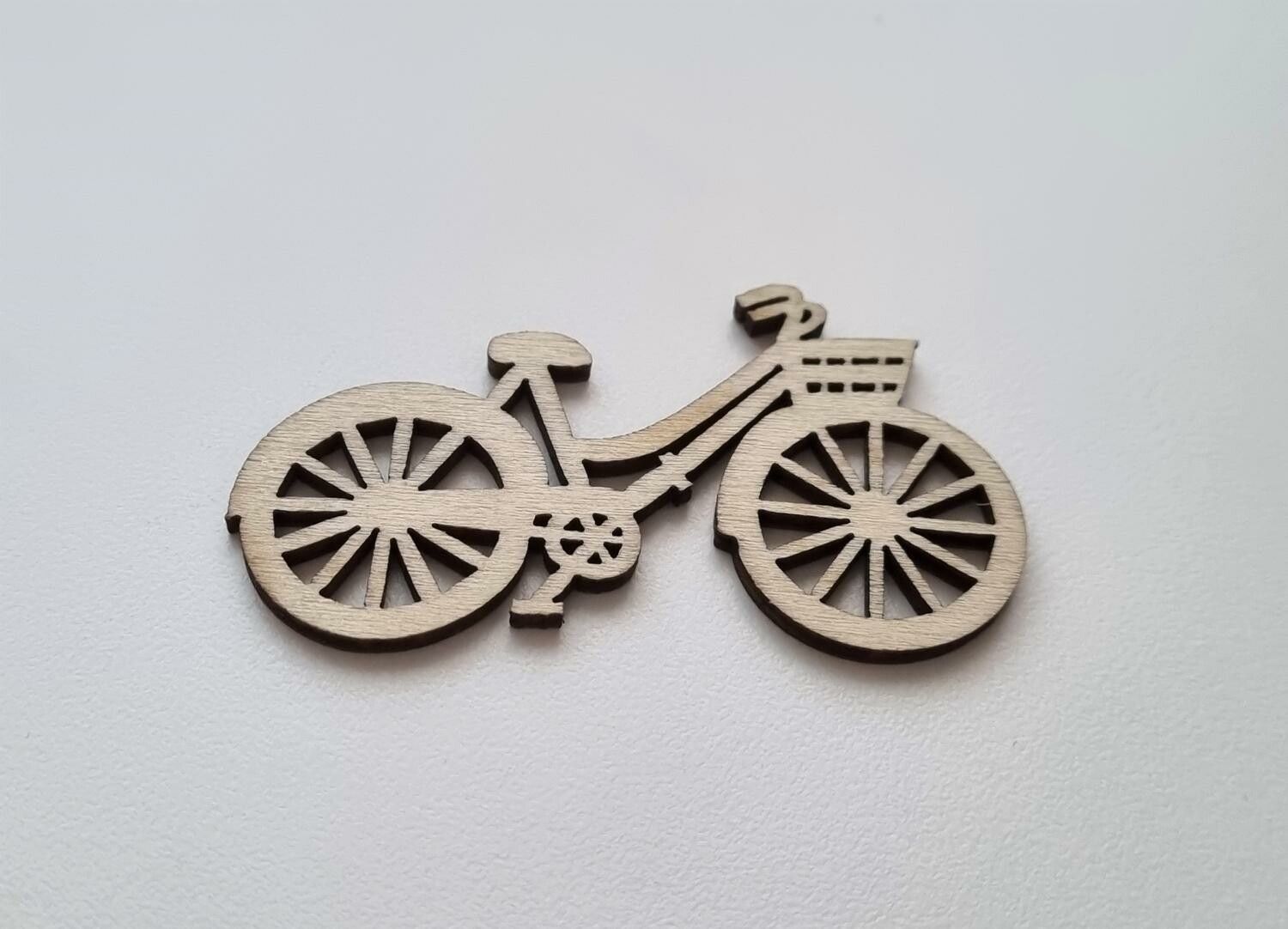 1 st cykel i trä, trädekoration, dekoration för scrapbooking