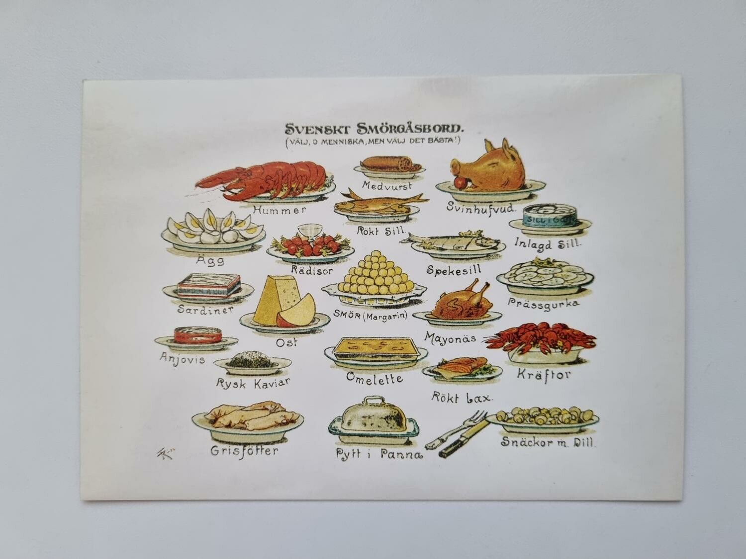 Vykort - Svenskt Smörgårdsbord