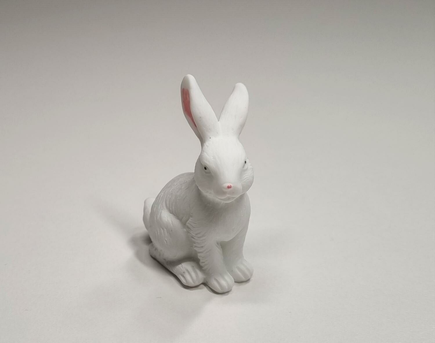 Handmålad liten kanin, minikanin miniatyr (4,3 x 2 cm)