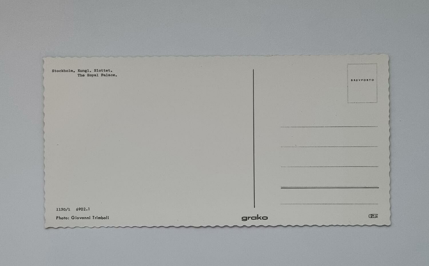 Stort vykort (20,7 x 10,2 cm) Stockholm, Kungliga Slottet
