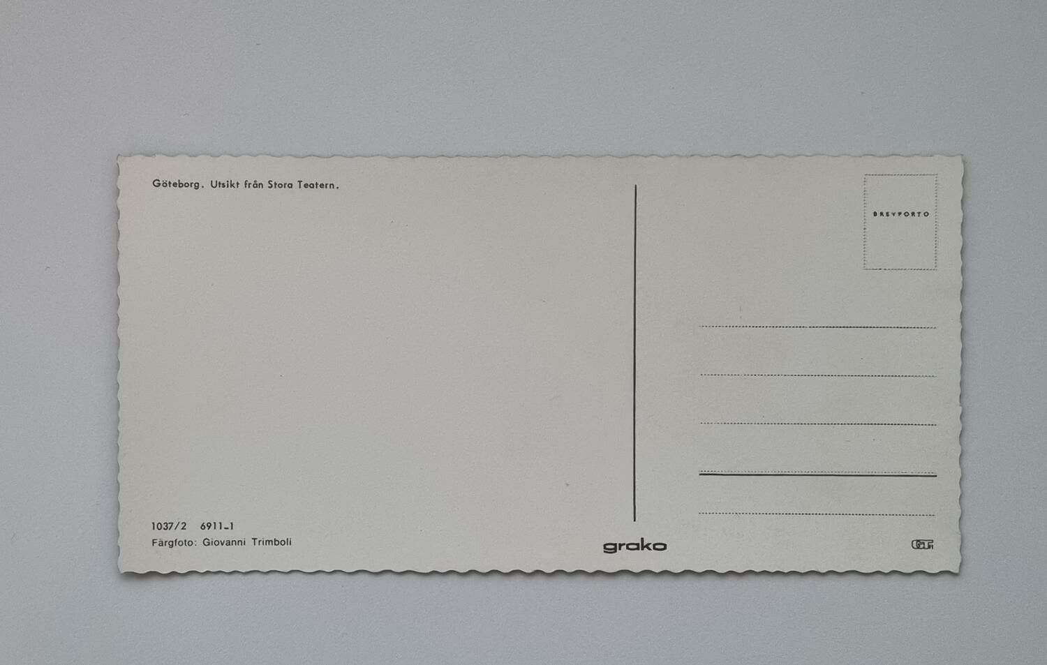 Stort vykort (20,7 x 10,2 cm) Göteborg, utsikt från Stora Teatern