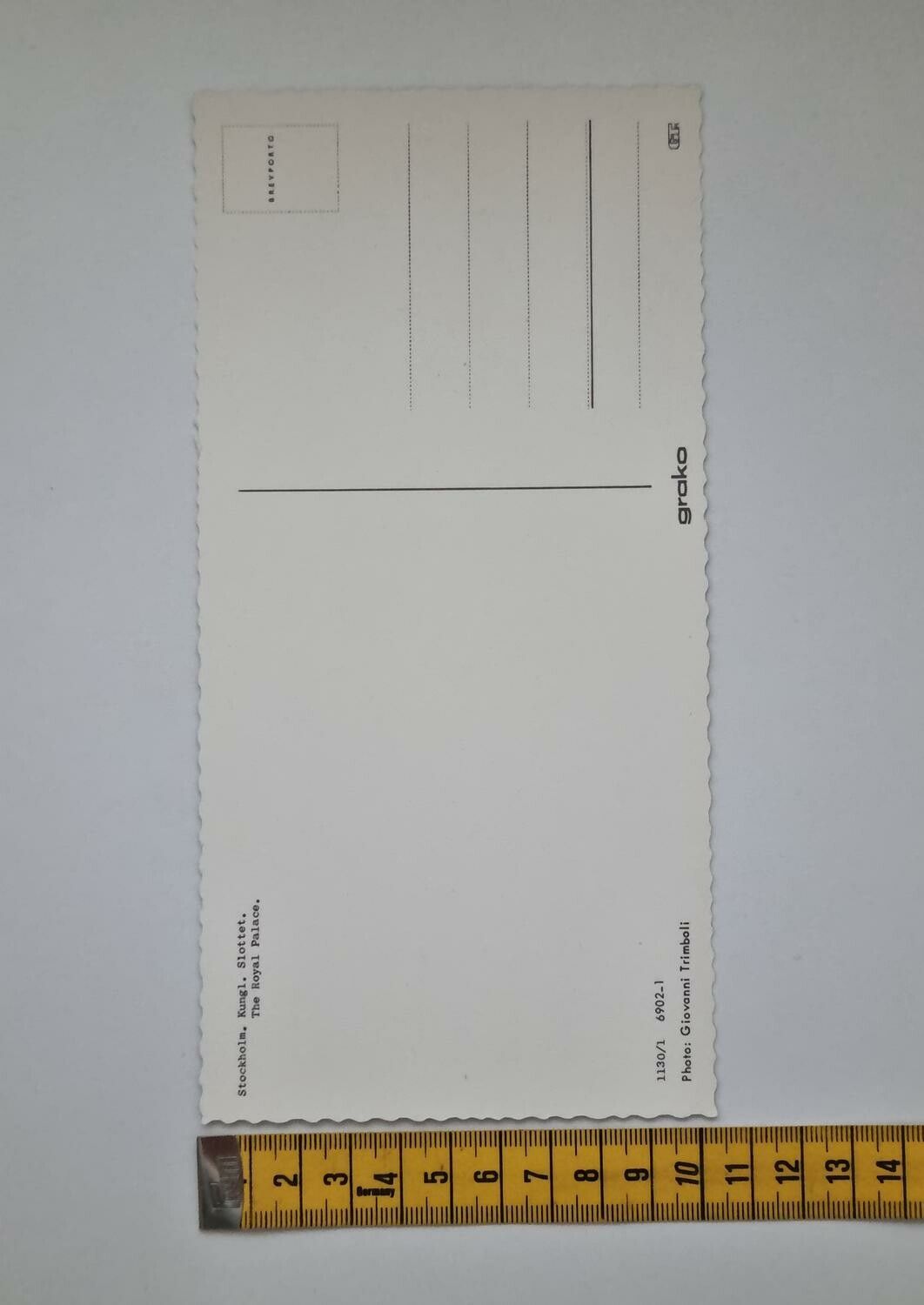 Stort vykort (20,7 x 10,2 cm) Stockholm, Kungliga Slottet