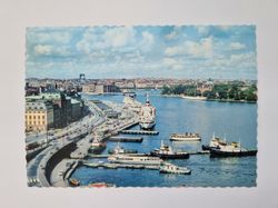 Vykort - Stockholm, Utsikt från Slussen över Skeppsbron