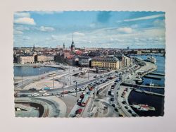 Vykort - Stockholm, Utsikt från Slussen mot Kornhamnstorg och Skeppsbron