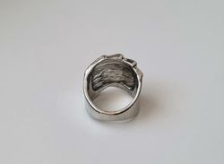 Antiksilverfärgad ring - Spelkort (17,7 mm innermått, vikt 8,5 gram)