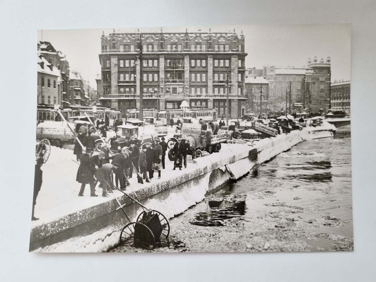 Vykort - Snötippning vid Tegelbacken ca 1930