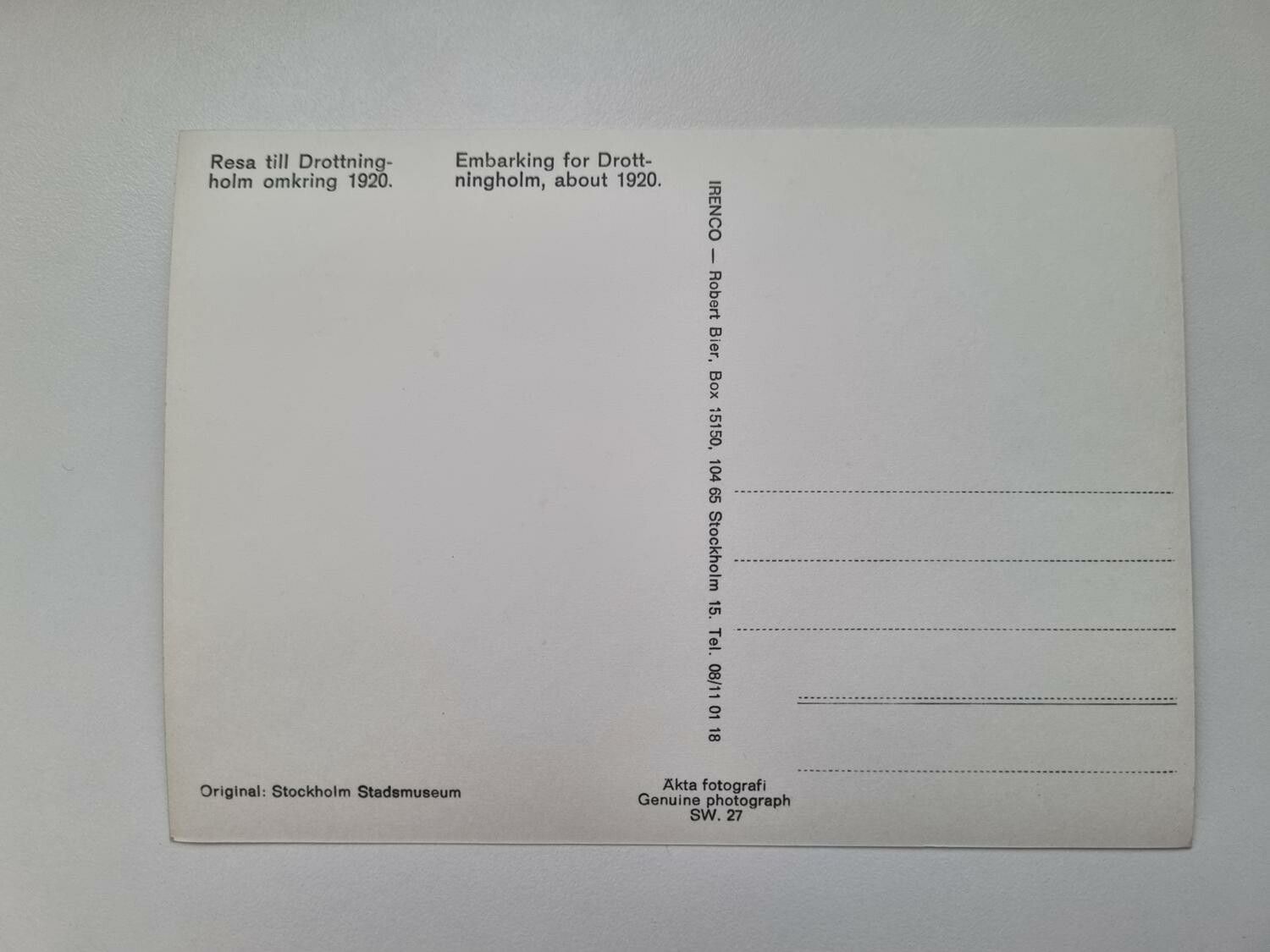 Vykort - Resa till Drottningholm omkring 1920