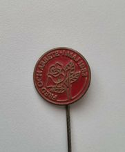 Fred och arbete 1 maj 1982, pin / nålmärke