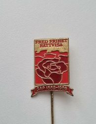 Fred frihet rättvisa SAP 1889-1989, pin / nålmärke