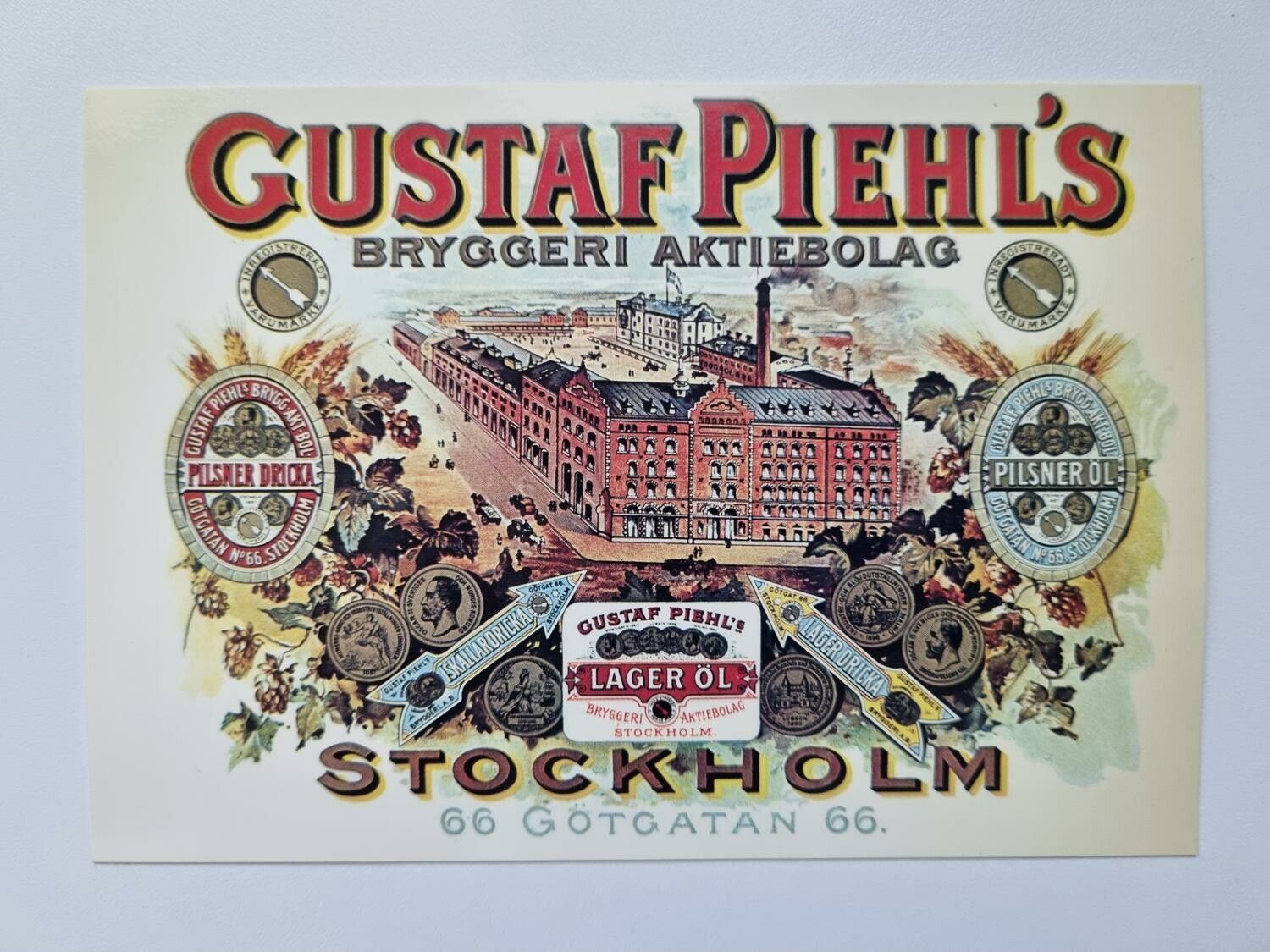 Vykort - Piehl's Bryggeri AB, Stockholm 1893 - 1941